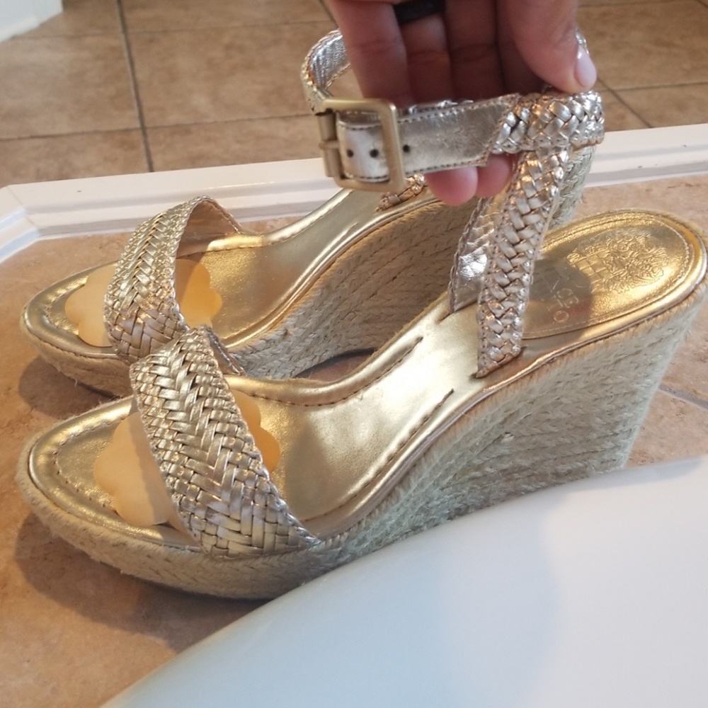 Vince Camuto Light Gold Wedges